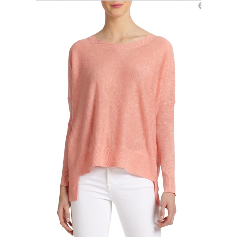 Eileen Fisher Hi/Lo  Coral Linen Sweater